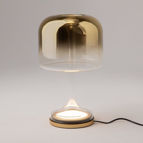 Maytoni LED stolna lampa Spirito, zlatna, staklo, visina 42 cm, Zlato / mjed, Dnevni boravak/blagovaonica, Staklo