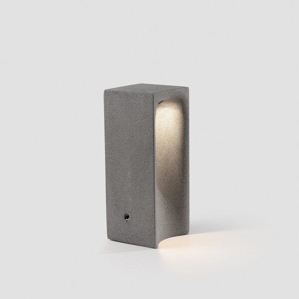 FARO BARCELONA LED postolje Grot, 2700K, siva, beton, IP55, visina 40 cm, Sivo, Beton