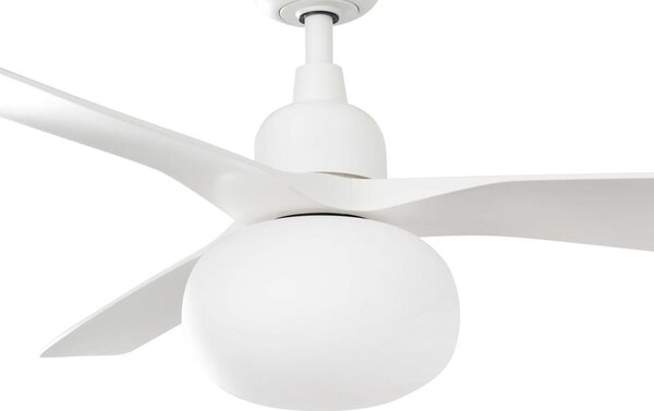 FARO BARCELONA Stropni ventilator sa svjetlom Outwood, bijeli, DC, tihi, Ø150cm, prigušiva, Bijela, Dnevni boravak/blagovaonica, Plastika