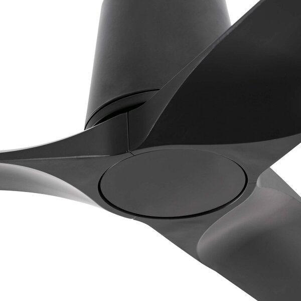 FARO BARCELONA Stropni ventilator Hey S, crni, DC motor, tihi, Ø 90 cm, Crno, Dnevni boravak/blagovaonica, Plastika