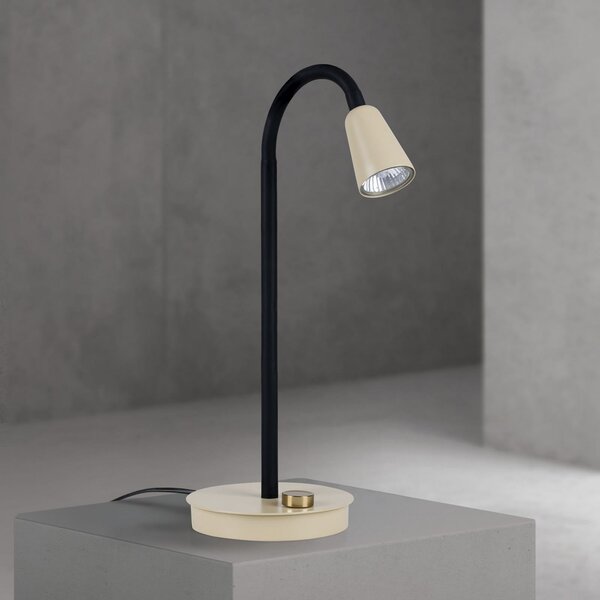 ORION Stolna lampa Dotty, kaki, visina 45 cm, podnožje, prigušivač, GU10, prigušiva, Bež, Dnevni boravak/blagovaonica, Metal, Svjetlo za čitanje