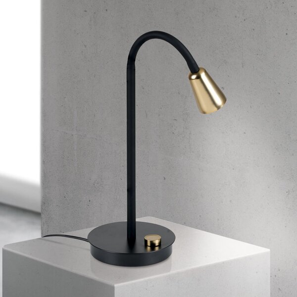 ORION Stolna lampa Dotty, mesing, visina 45 cm, podnožje, prigušivač, GU10, prigušiva, Zlato / mjed, Dnevni boravak/blagovaonica, Metal, Svjetlo za čitanje