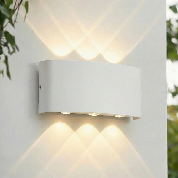 Lindby LED vanjska zidna svjetiljka Ithan, 3 žarulje, bijela, 17 cm, Bijela, Aluminij