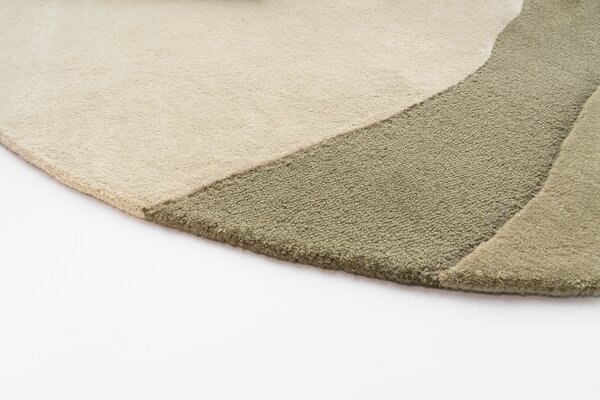 Vuneni Tepih Figari Khaki Round