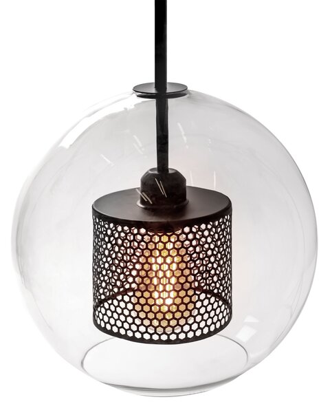 Staklena viseća svjetiljka crna Loft APP557-1CP 20cm