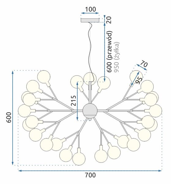 Viseća lampa 27 Crno bijela APP590-CP
