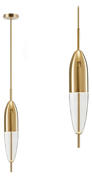 Stropna staklena viseća svjetiljka metalna zlatni APP549-1CP