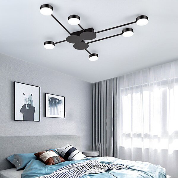 MODERNA STROPNA SVJETILKA CRNA 6 KRAKOVA LED APP521-6C