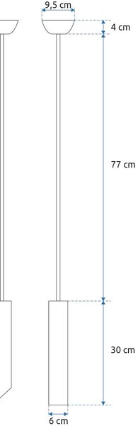STROPNA VISEĆA SVJETILJKA CRNO ZLATO 30 CM APP574-1CP