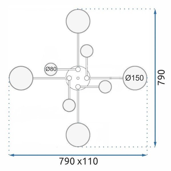 STROPNA SVJETILKA SIVA APP528-8C