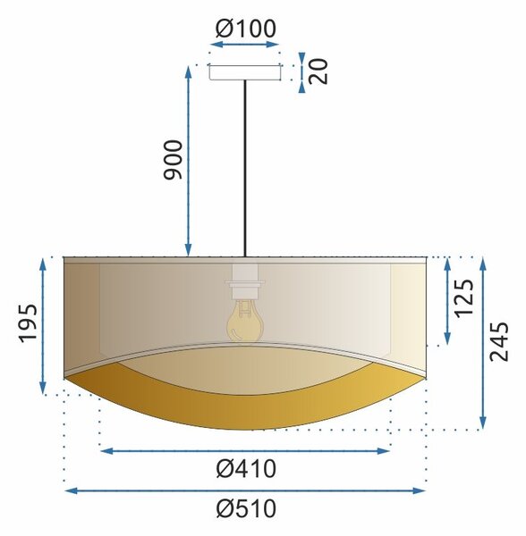 Viseća lampa Beige Gold 50cm APP970-1CP