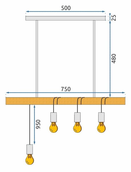STROPNA SVJETILKA VISEĆA LINE APP974-4CP