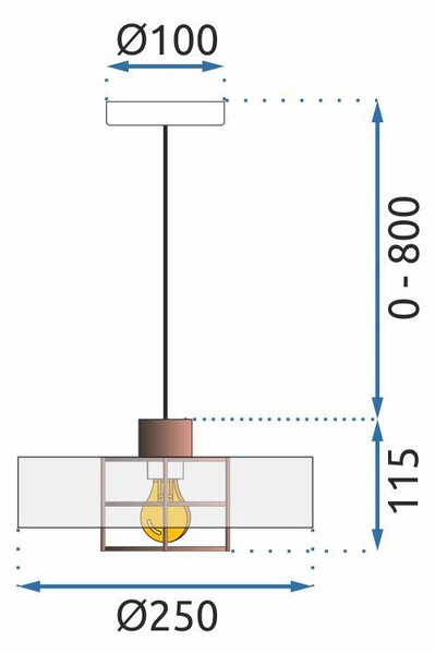 Lampa Viseća APP1246-1CP Black/Rose gold