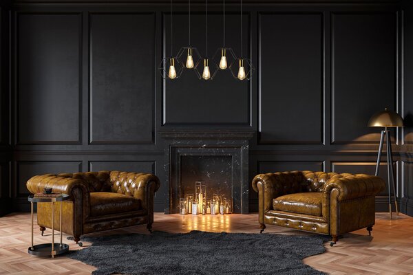 Lampa Viseća APP1133-5CP Black Gold