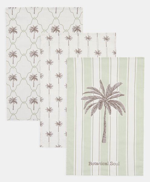 Sinsay - Set kuhinjskih krpa s motivom palmi 3 pack