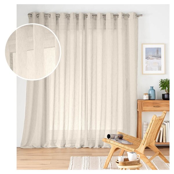 Prozirna zavjesa u prirodnoj boji 400x240 cm Carlin – douceur d'intérieur