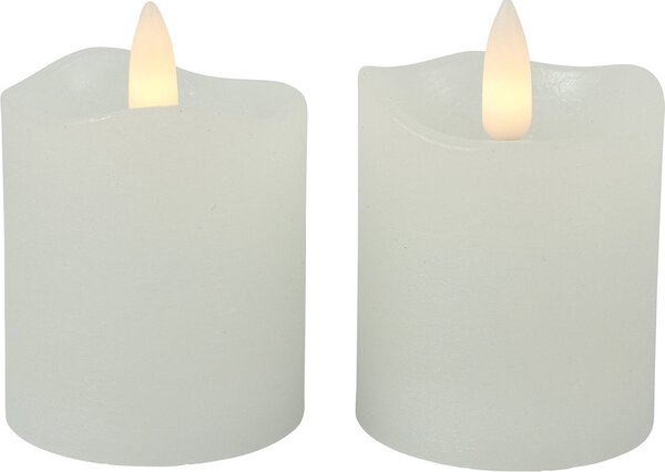 LED stupac vaza LYON 8 cm bijela, set 2 kom