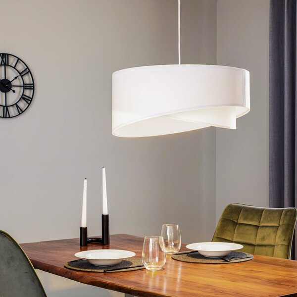 Maco Design Vivien viseća lampa u bijeloj boji od velura, prigušiva, Bijela, Dnevni boravak/blagovaonica, Tkanina / tekstil