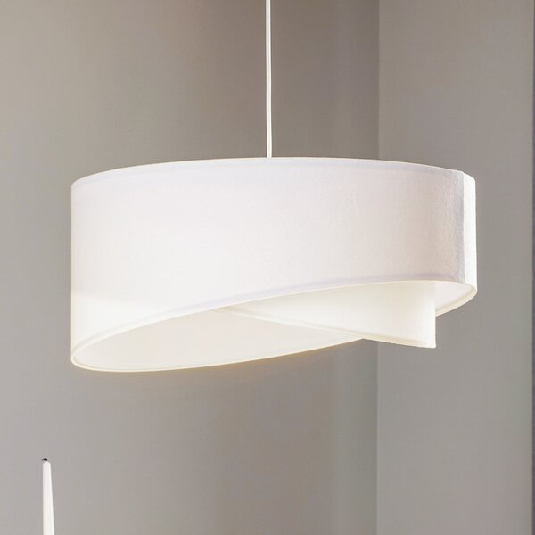 Maco Design Vivien viseća lampa u bijeloj boji od velura, prigušiva, Bijela, Dnevni boravak/blagovaonica, Tkanina / tekstil