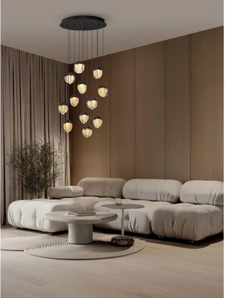 ALICIA LED LUSTER 12X CRNI 60W IP20 3000K TRIAC DIMABILNI NL9124115