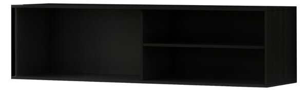 Viseca TV komoda MEORATI 150x40 cm, crna/hrast artisan