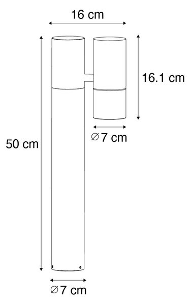 Vanjska svjetiljka crna s šiljkom za zemlju i kabelskom uvodnicom 50 cm IP44 - Solo Deluxe