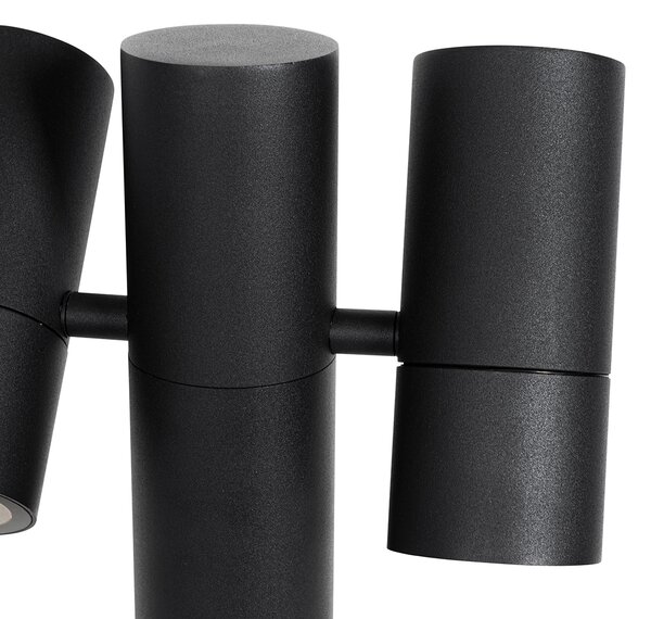 Stojeća vanjska svjetiljka crna 50 cm 2 svjetla podesiva - Duo