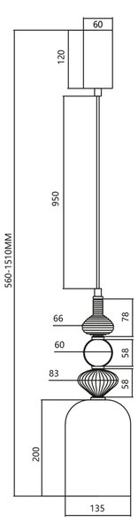 ARTE 12W LED viseća lampa, prom. 13 cm mesing