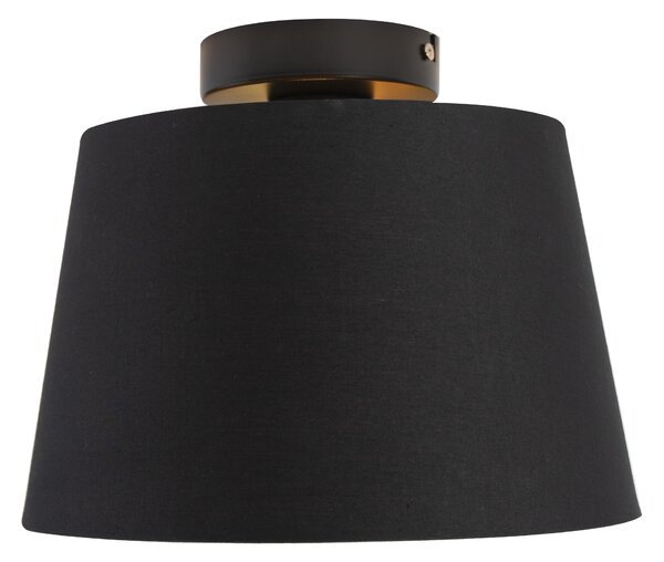 Stropna svjetiljka s pamučnim sjenilom crna sa zlatom 25 cm - Combi Black