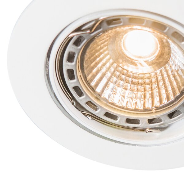 Set od 6 modernih ugradbenih reflektora bijeli nagibni GU10 50mm - Edu
