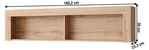 Zidna polica 160 cm Mateo 160 (hrast wotan)