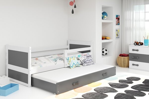Krevet RICO s dodatnim ležajem (različite kombinacije boje)-Bijela-Grafit