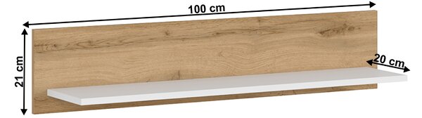 Polica 100 cm Vilgi 100 (bijela + hrast wotan)