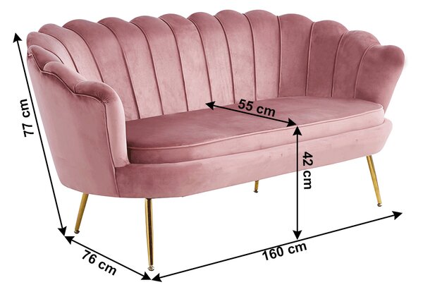 Sofa Nolano (ružičasta + zlatna)