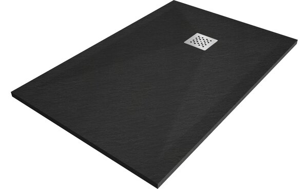 Mexen Stone+ pravokutna kompozitna tuš kada 80 x 70 cm, crna - 44707080