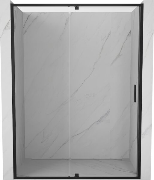 Mexen Exo zakretna tuš vrata 130 cm, prozirna, crna - 819-130-000-70-00