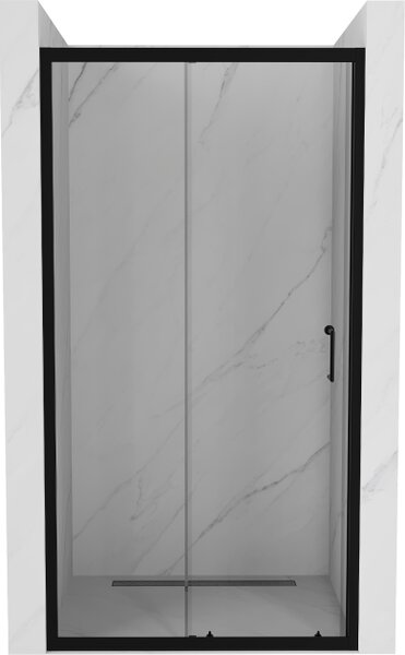 Mexen Apia klizna vrata za tuš 90 cm, prozirna, crna - 845-090-000-70-00
