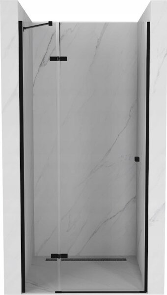 Mexen Roma okretna tuš vrata 90 cm, prozirna, crna - 854-090-000-70-00