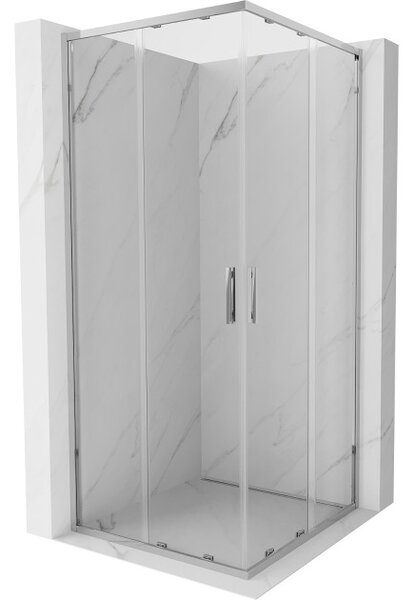 Mexen Exo-S Duo kvadratna klizna tuš kabina 90 x 90 cm, transparentna, krom - 8111-090-090-01-00