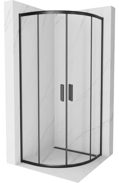 Mexen Rio polukružna tuš kabina 70 x 70 cm, prozirna, crna - 863-070-070-70-00