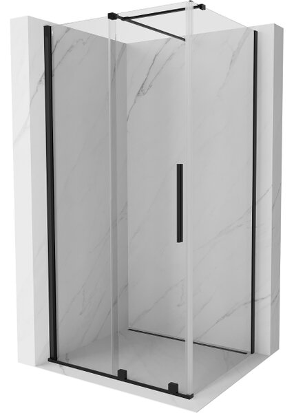 Mexen Velar klizna tuša na klizanje 110 x 100 cm, prozirna, crna - 871-110-100-01-70