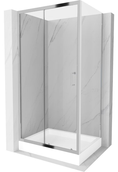 Mexen Apia klizni tuš sa kliznim vratima 100 x 80 cm, proziran, krom + Rio tuš kada - 840-100-080-01-00-4510