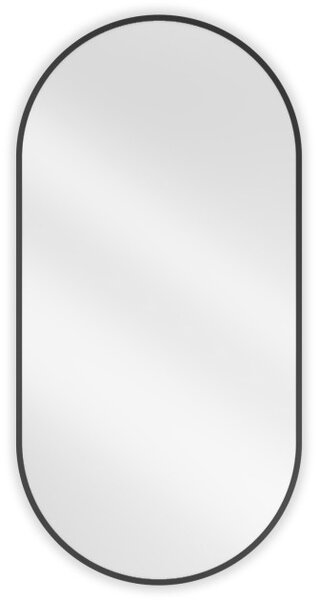 Mexen Loft ovalno kupaonsko ogledalo 100 x 50 cm, crni okvir - 9851-100-050-000-70