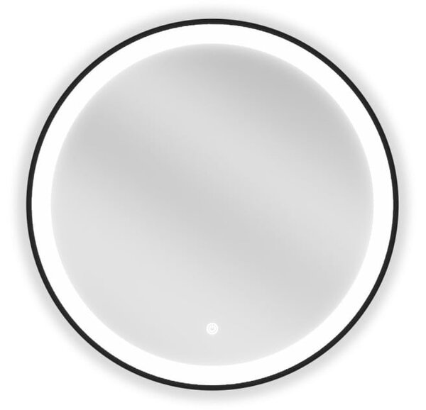 Mexen Esso ogledalo za kupaonicu s pozadinskim osvjetljenjem, okruglo 60 cm, LED 6000K, protiv pare, crni okvir