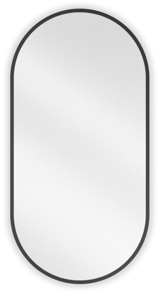 Mexen Loft ovalno kupaonsko ogledalo 80 x 40 cm, crni okvir - 9851-080-040-000-70