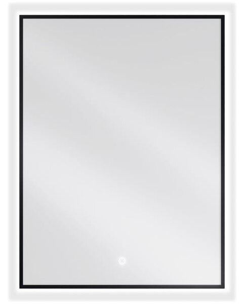 Mexen Erma osvijetljeno kupaonsko ogledalo 60 x 80 cm, LED 6000K, protumagleno, crni okvir - 9814-060-080-611-70