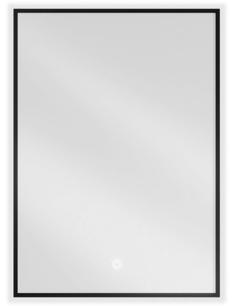 Mexen Erma osvijetljeno kupaonsko ogledalo 50 x 70 cm, LED 6000K, protiv magle, crni okvir - 9814-050-070-611-70