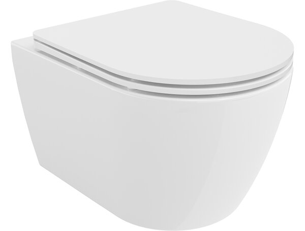 Mexen Carmen WC školjka Rimless s tankom daskom, duroplast, bijeli sjaj - 30880300