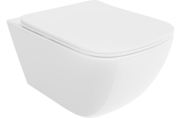 Mexen Timo WC školjka Rimless Tornado s daskom sporospuštajućom slim, duroplast, bijeli sjaj - 30650200T