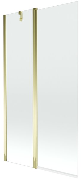 Mexen Flip dvokrilni paravan za kadu 100 x 150 cm, proziran, zlatni - 894-100-101-50-00